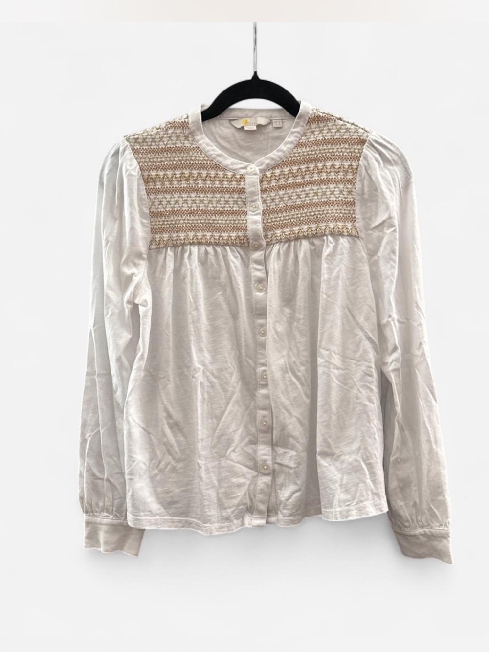 Boden tunic top size 8 embroidered light academia cottage romantic boho hippie